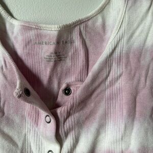 Tie Dye Loose Fit Button Front Tank